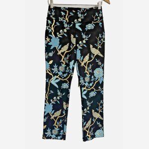 Soft Surroundings PXS Chinoiserie Toile Black Pants Bird Print